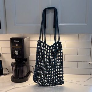 Stylish Blue Mesh Tote Bag